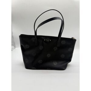 Kate Spade New York Haven Lane Hani Glitter Black Polka Dot Tote bag.